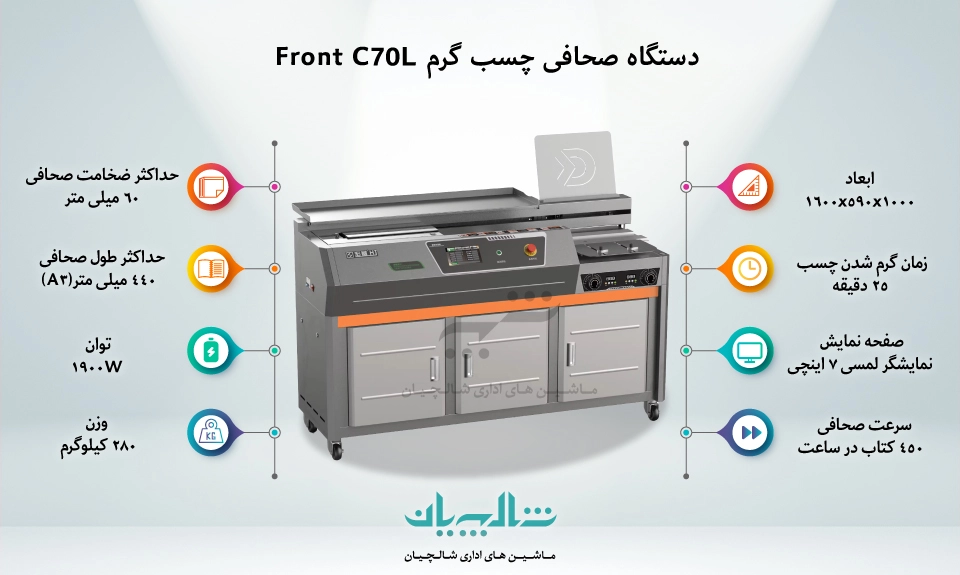 دستگاه صحافی چسب گرم FRONT C70L